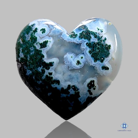 Moss Agate-c4sw1620-Heart-Green-Cabochons