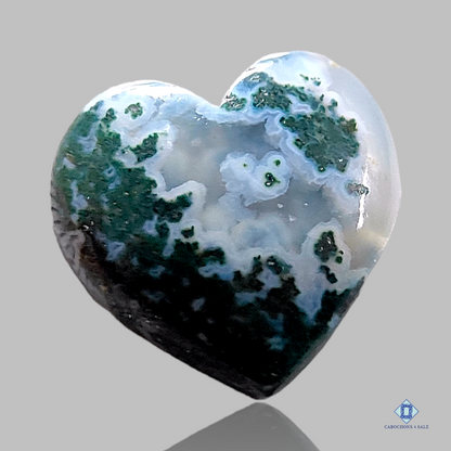 Moss Agate-Heart-Cabochons