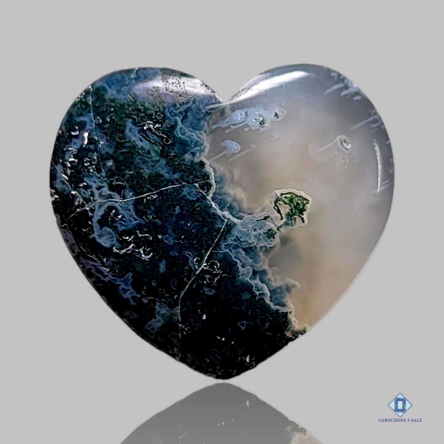 Moss Agate-c4sw1621-Heart-Green-Cabochons