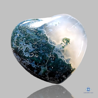 Moss Agate-Heart-Cabochons