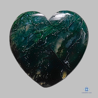 Moss Agate-c4sw1631-Heart-Green-Cabochons