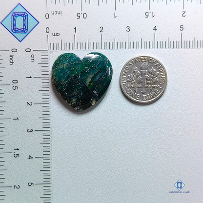 Moss Agate-Heart-Cabochons