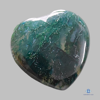 Moss Agate-Heart-Cabochons