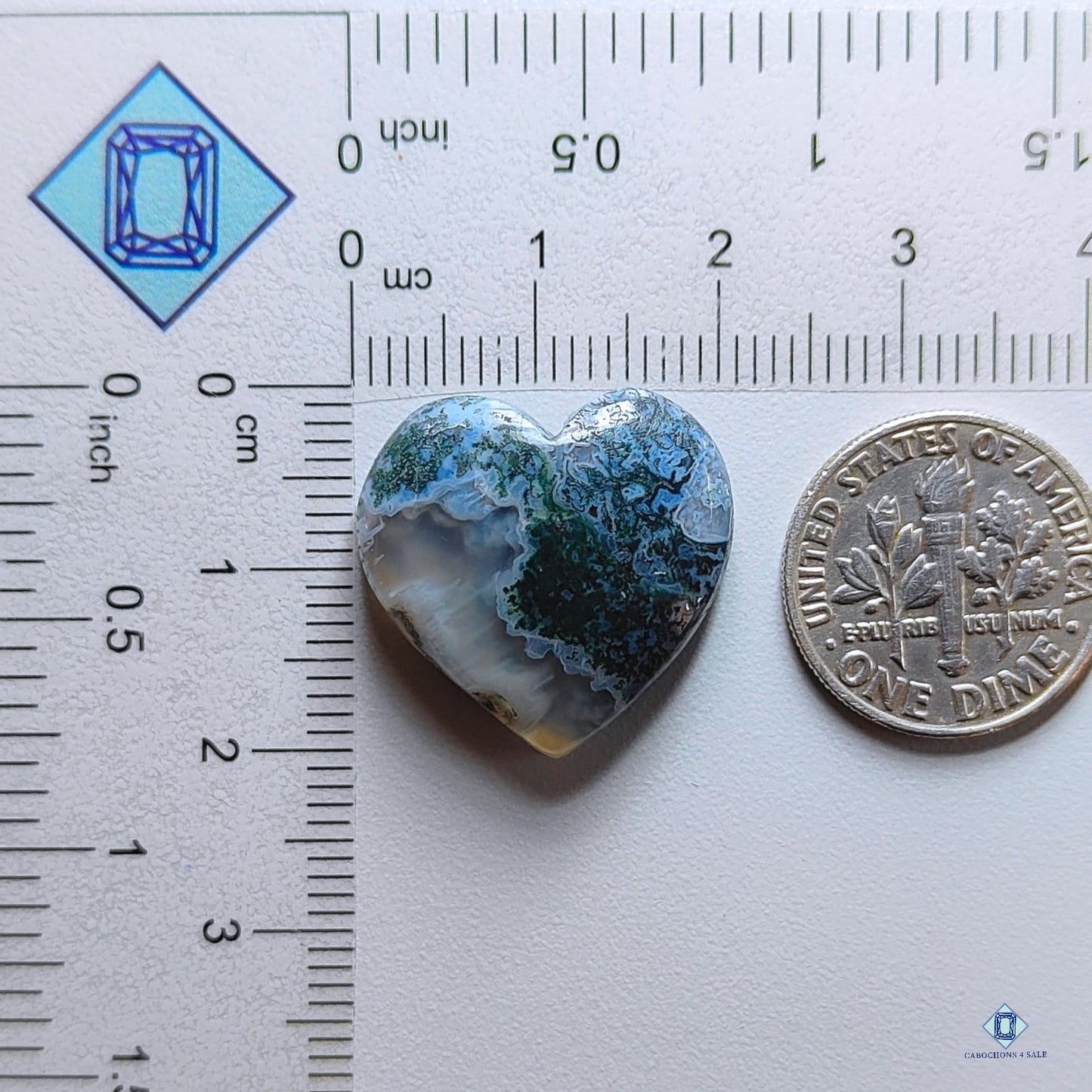 Moss Agate Heart Carvings