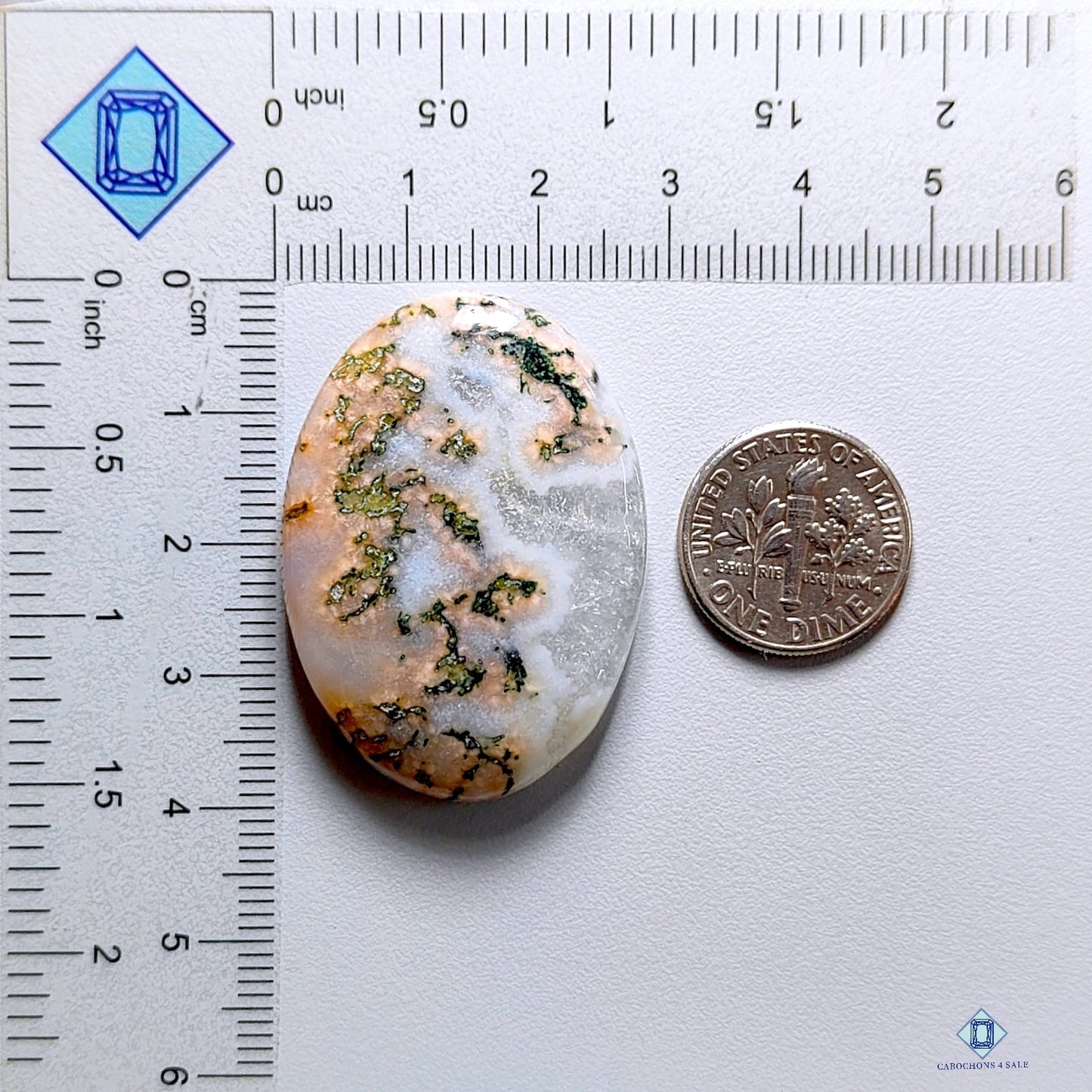 Moss Agate Oval Cabochons