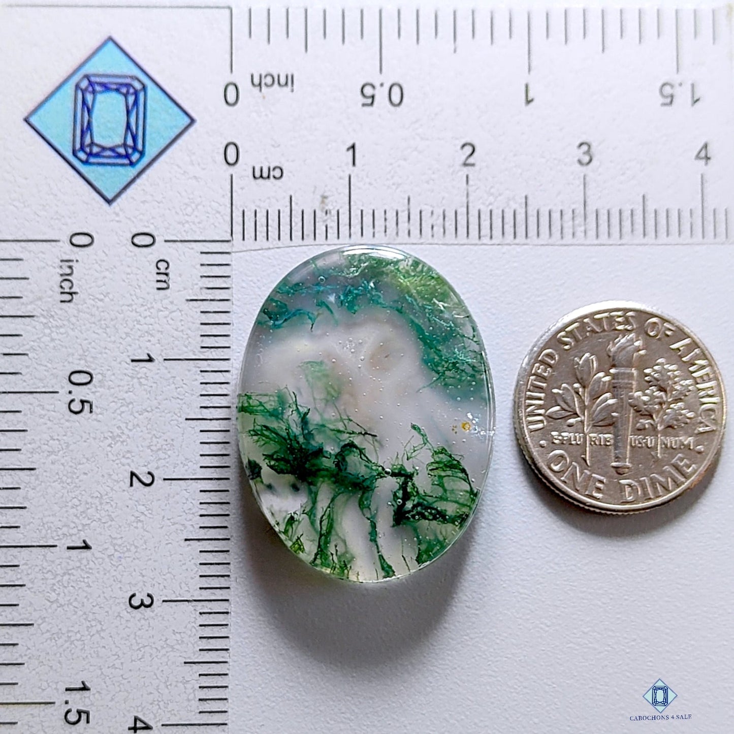 Moss Agate Oval Cabochons