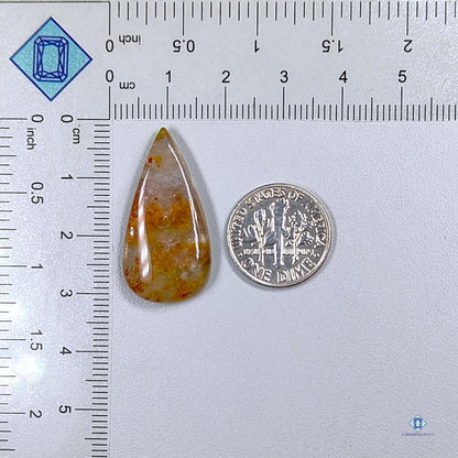 Moss Agate Pear Cabochons