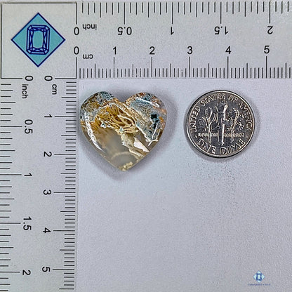 Moss Agate Heart Carvings