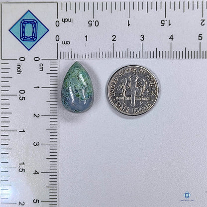 Moss Agate Pear Cabochons