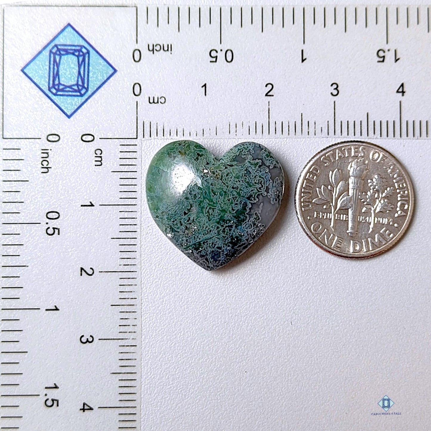 Moss Agate Heart Carvings