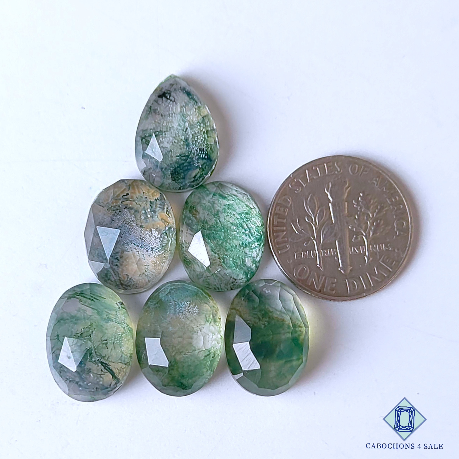 Moss Agate + Crystal Quartz Doublet