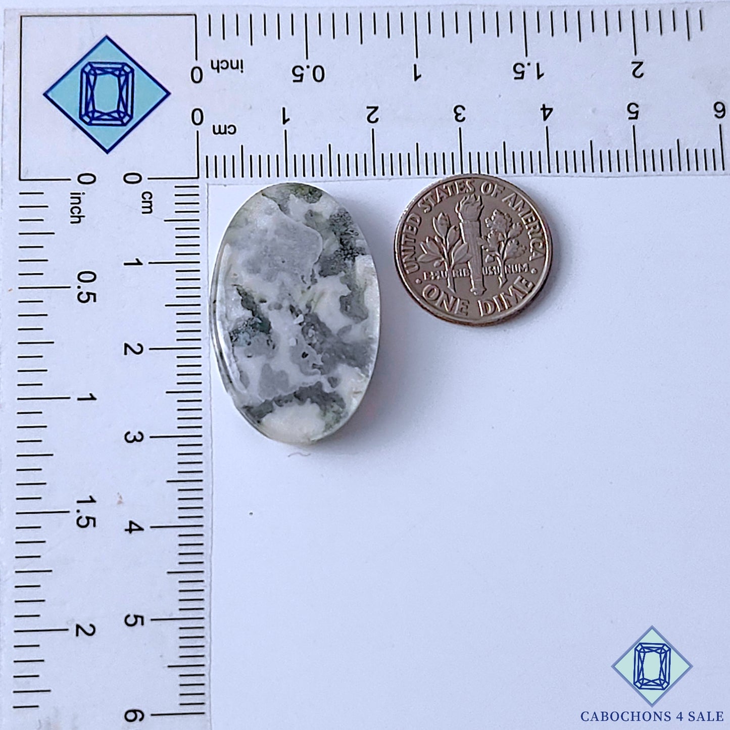 Moss Agate Crystal Quartz Doublet