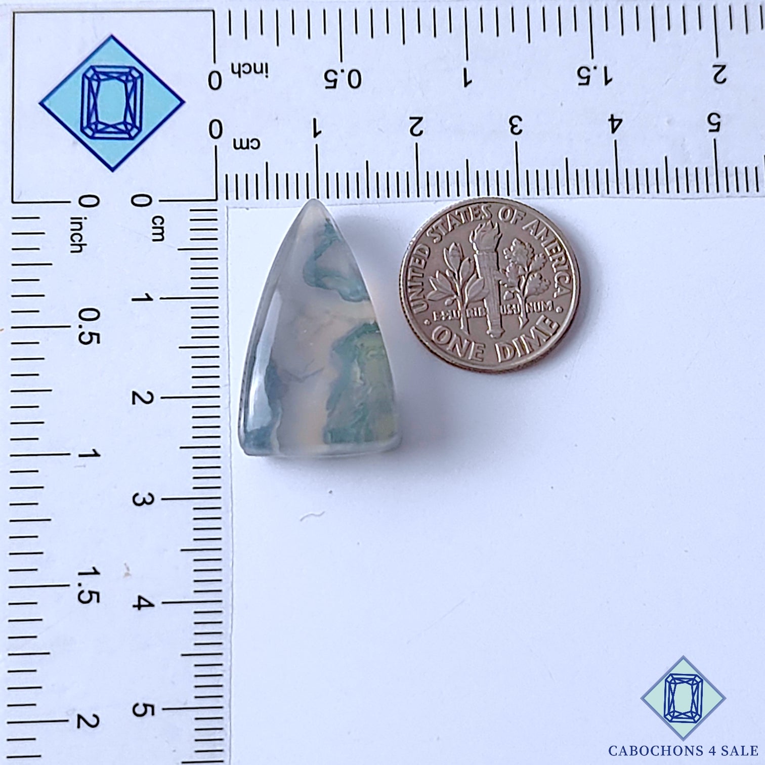 Moss Agate Crystal Quartz Doublet