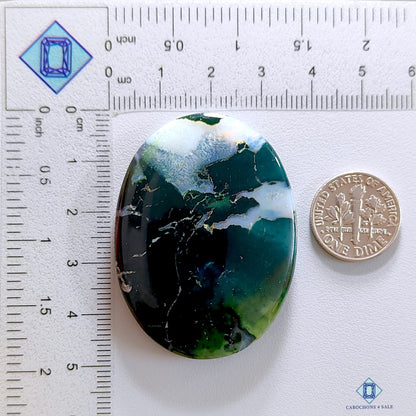 Moss Agate Palm Stone Oval Cabochons