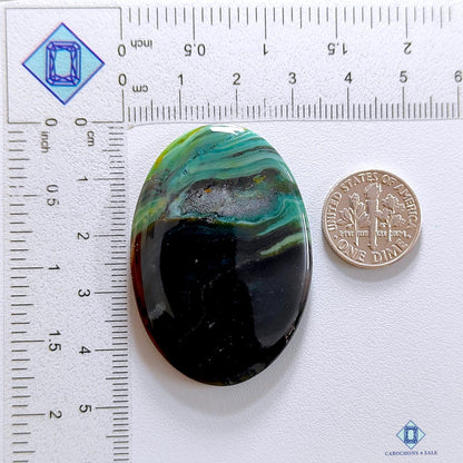 Moss Agate Palm Stone Oval Cabochons