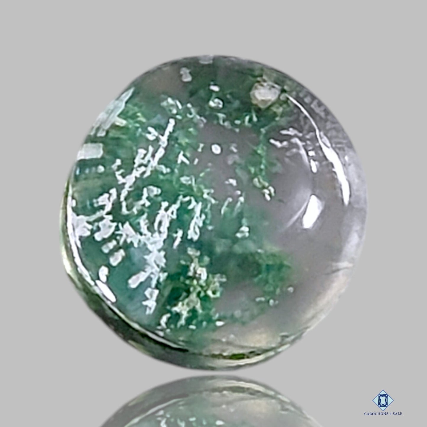 Moss Agate +  Crystal Quartz Doublets Round Doublets