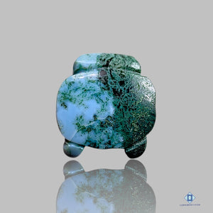 Moss Blue Apple Agate Fancy Carvings
