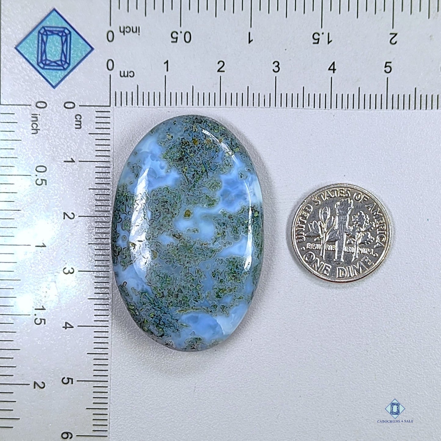 Moss Blue Opal Oval Cabochons