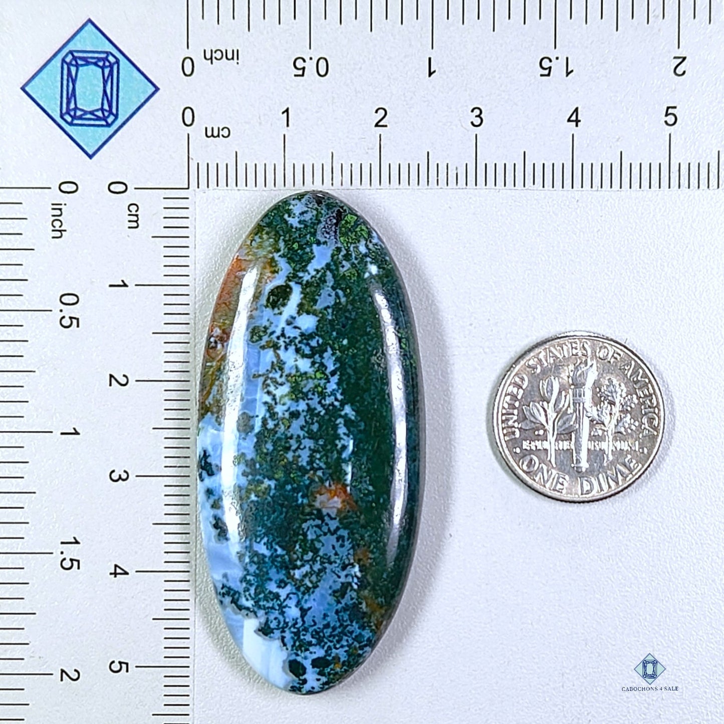 Moss Blue Opal Oval Cabochons