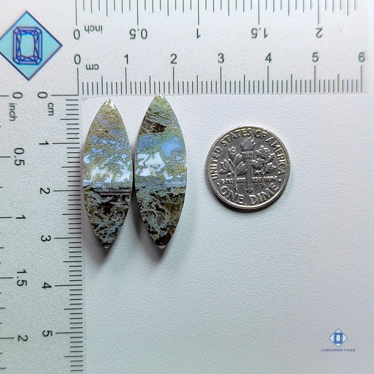 Moss Blue opal-Marquise-cabochons