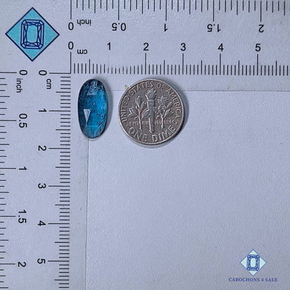 Natural Moss Teal Blue Kyanite Gemstone  Oval Rose Cut 16*8*3mm from Brazil available for sale