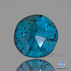Natural Moss Teal Blue Kyanite Gemstone  Round Rose Cut 10*3mm from Brazil available for sale