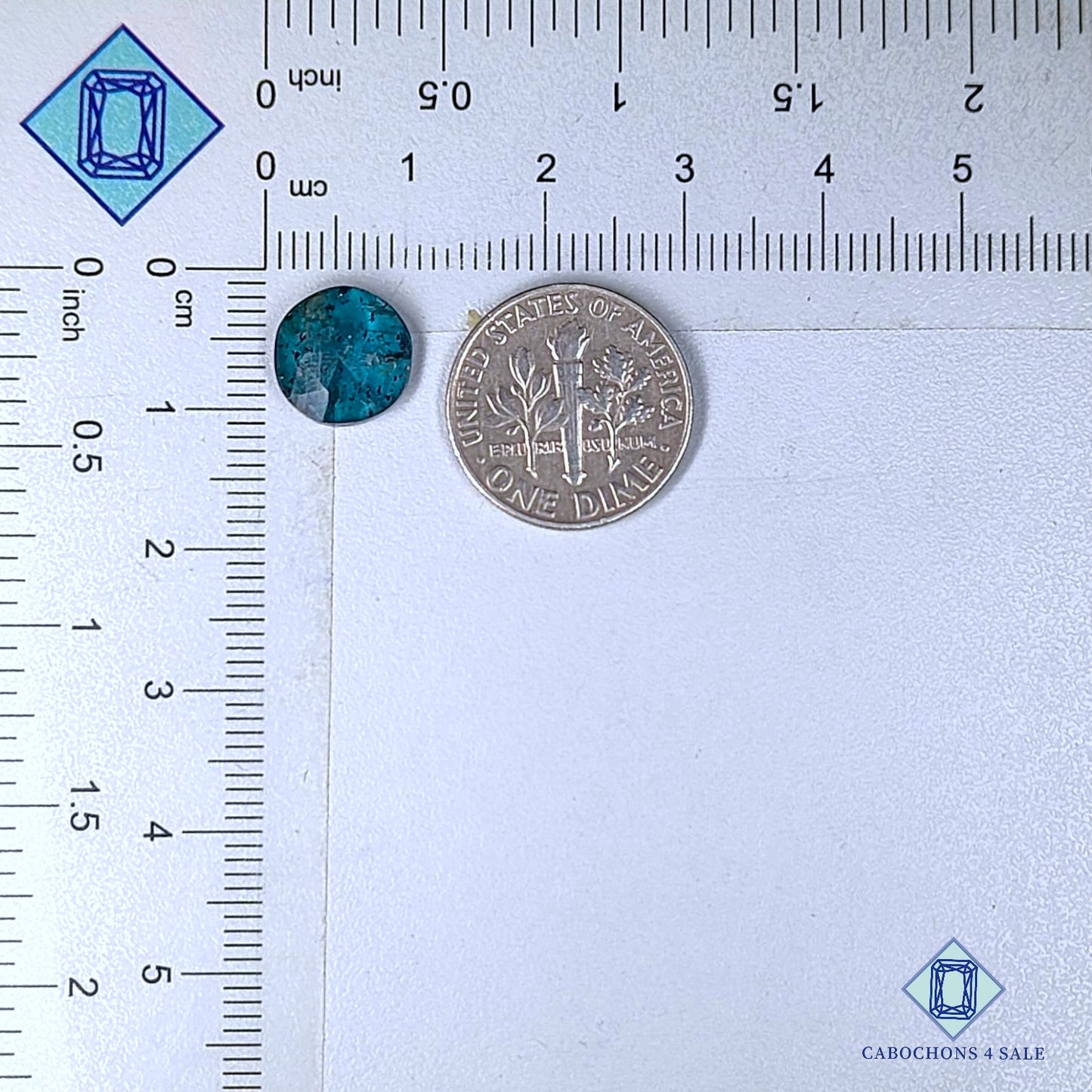 Natural Moss Teal Blue Kyanite Gemstone  Round Rose Cut 10*3mm from Brazil available for sale