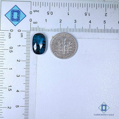 Natural Moss Teal Blue Kyanite Gemstone  Oval Rose Cut 14*9*4mm from Brazil available for sale