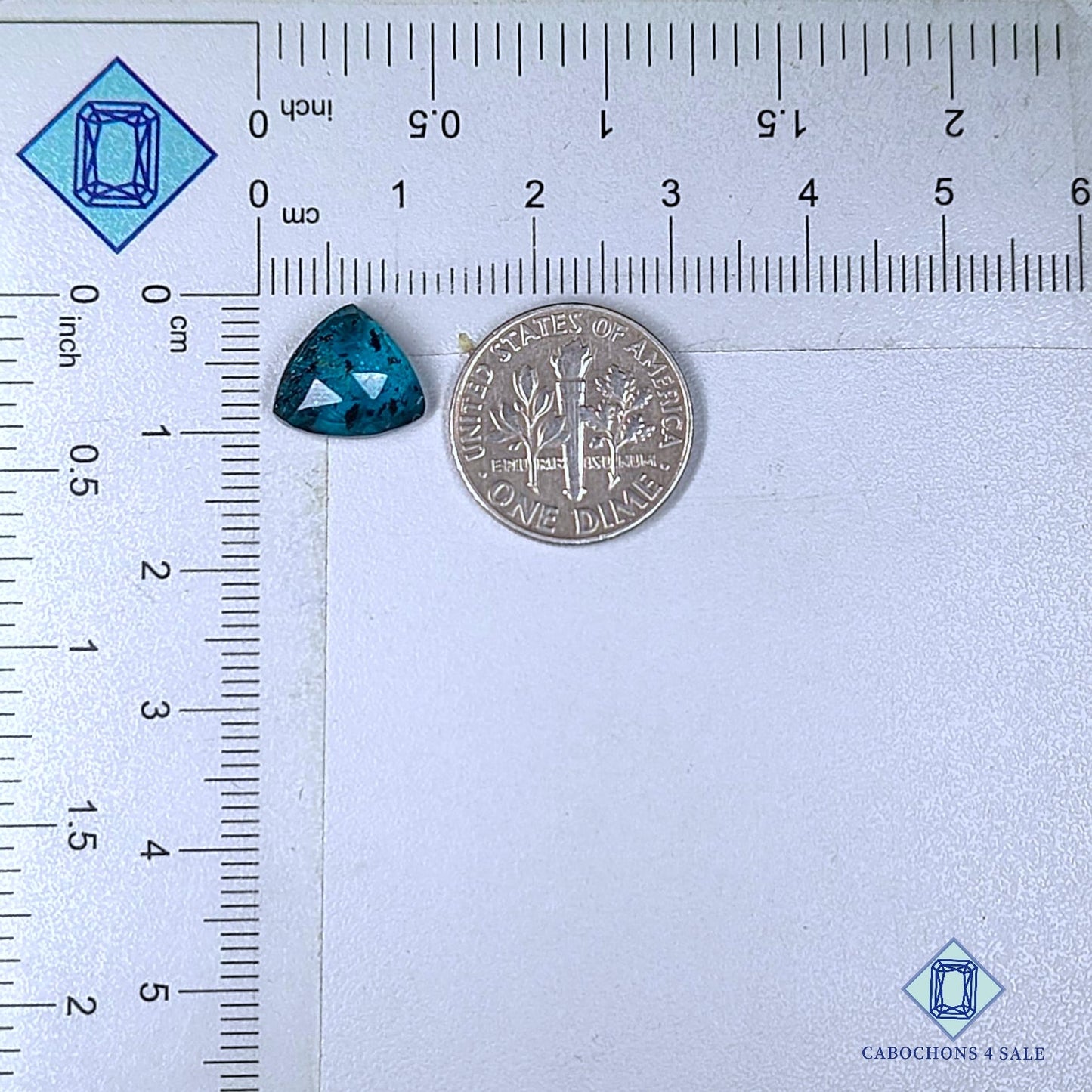 Natural Moss Teal Blue Kyanite Gemstone  Triangle Rose Cut 10*10*4mm from Brazil available for sale