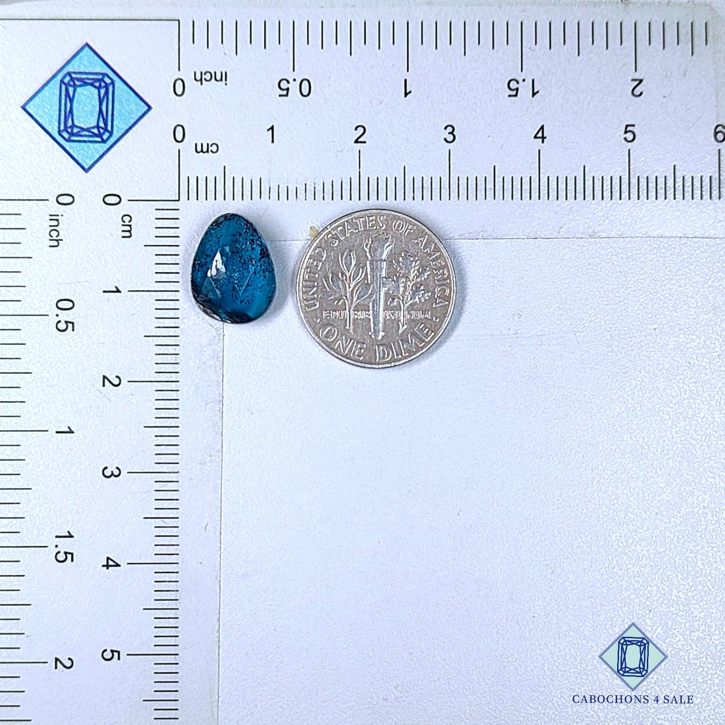 Natural Moss Teal Blue Kyanite Gemstone  Pear Rose Cut 12*9*4mm from Brazil available for sale