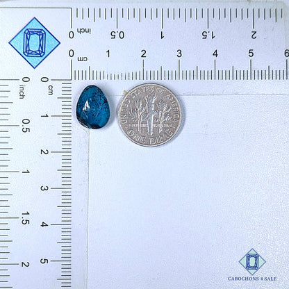 Natural Moss Teal Blue Kyanite Gemstone  Pear Rose Cut 12*9*4mm from Brazil available for sale