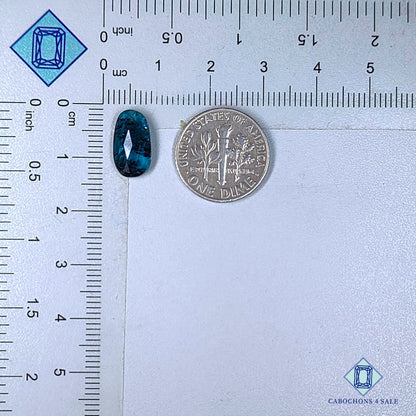 Natural Moss Teal Blue Kyanite Gemstone  Oval Rose Cut 13*7*3mm from Brazil available for sale