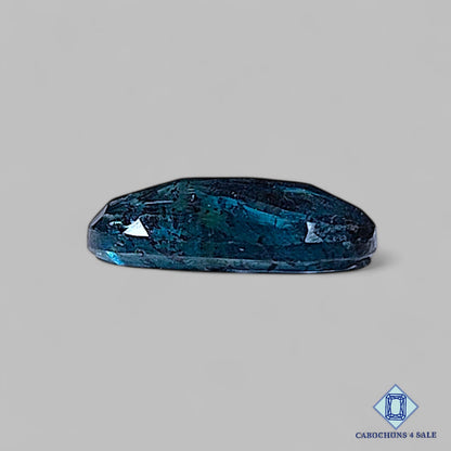 Natural Moss Teal Blue Kyanite Gemstone  Oval Rose Cut 13*7*3mm from Brazil available for sale