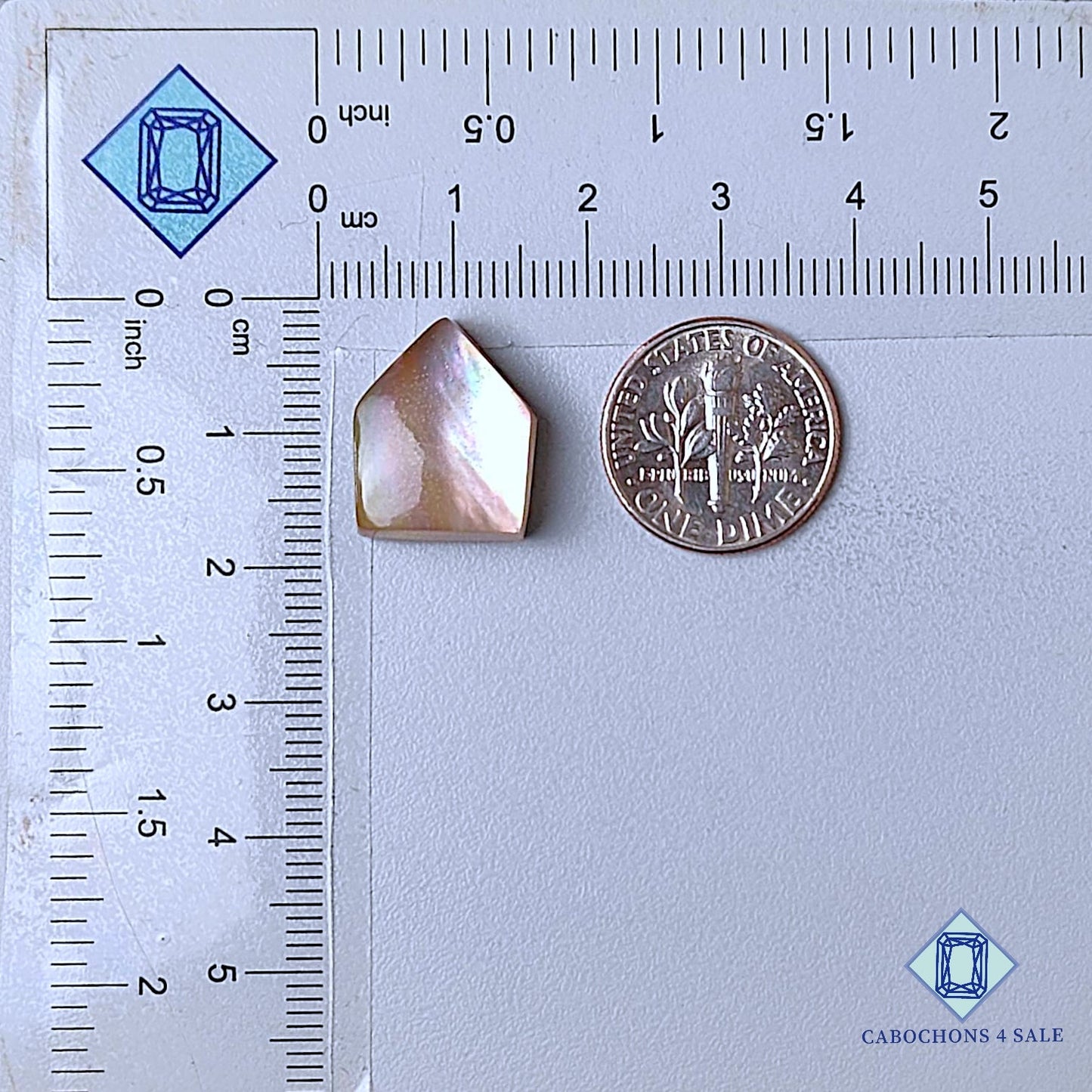 Mother Of Pearl + Crystal Quartz Doublet Gemstone  Pentagon Doublets 16*13*6mm available for sale