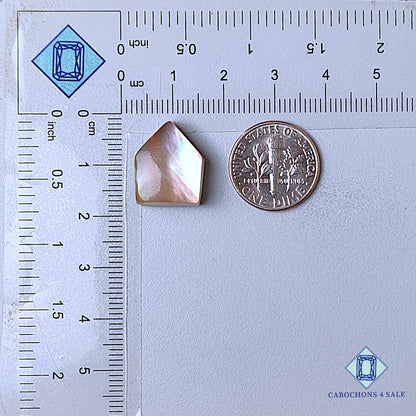 Mother Of Pearl + Crystal Quartz Doublet Gemstone  Pentagon Doublets 16*13*6mm available for sale