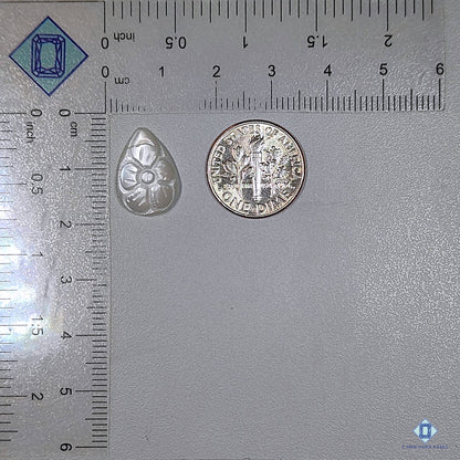 Tallas de pera de piedra lunar blanca de Madrás