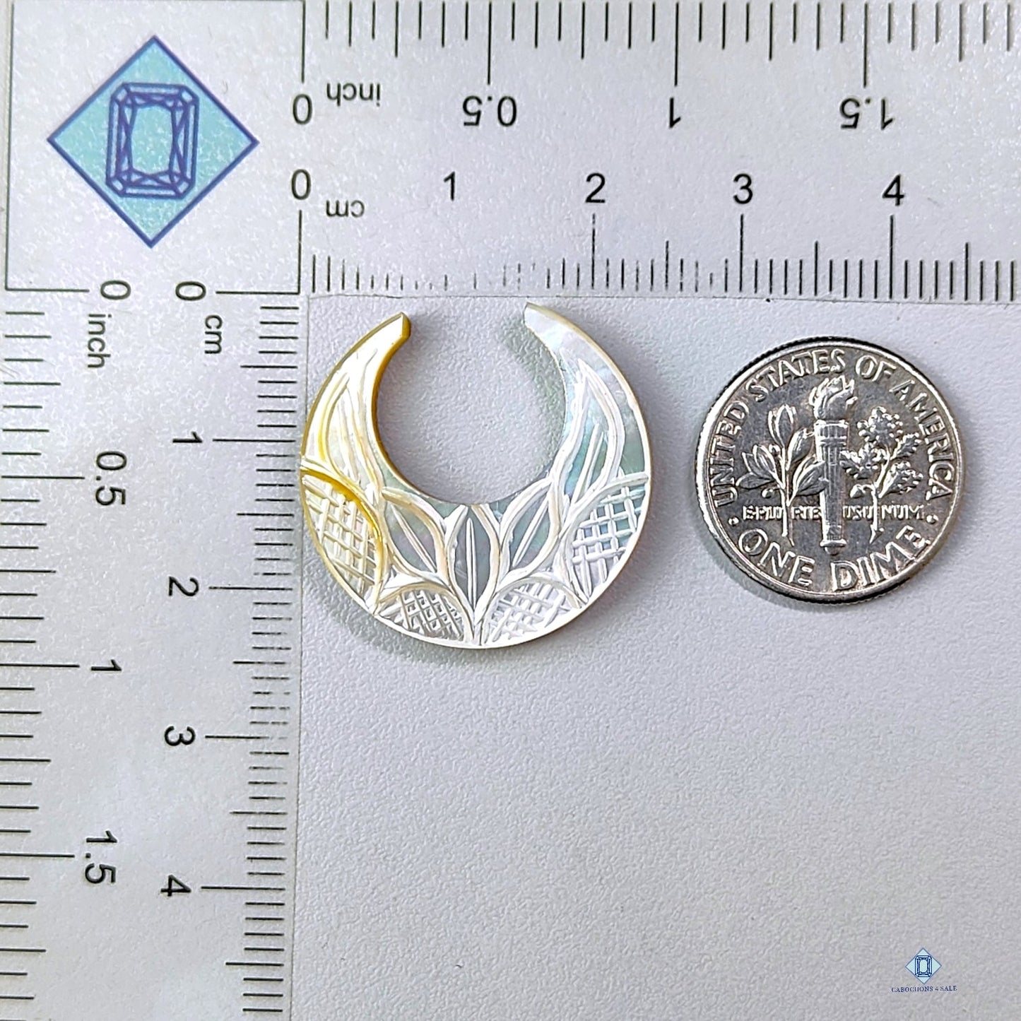 Mother of Pearl Crescent Carvings