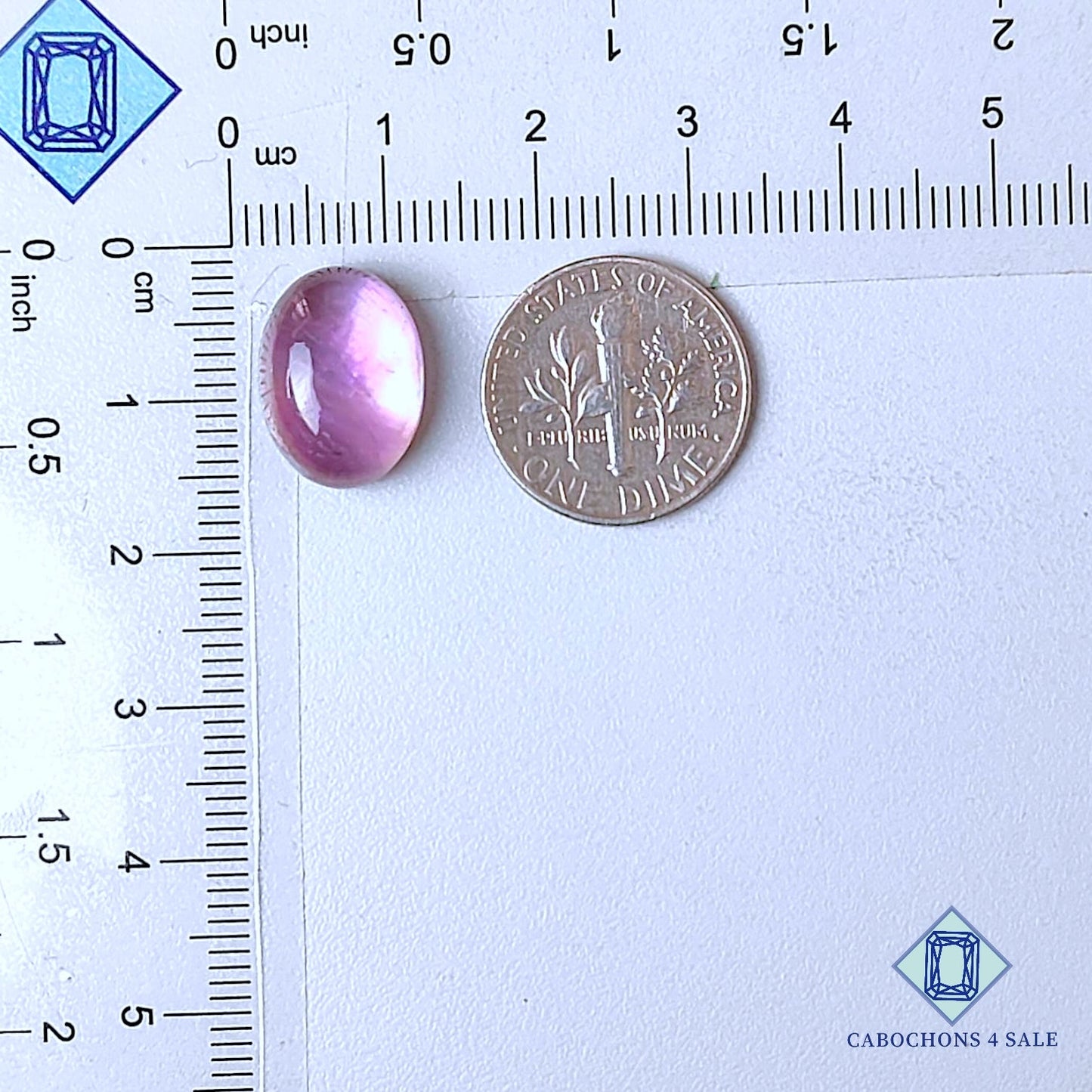 Gemas dobles ovaladas de nácar y amatista, 14 x 10 x 7 mm, disponibles para la venta.