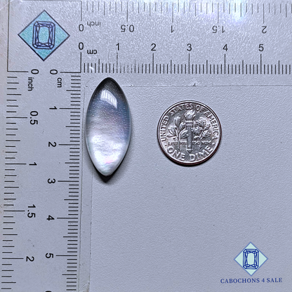 Mother of Pearl + Crystal Quartz Doublet Marquise Doublets