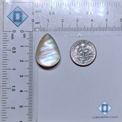 Mother of Pearl + Crystal Quartz Doublet Pear Doublets