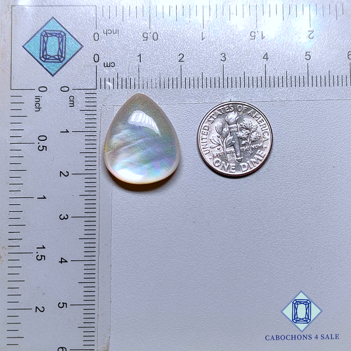 Mother of Pearl + Crystal Quartz Doublet Pear Doublets