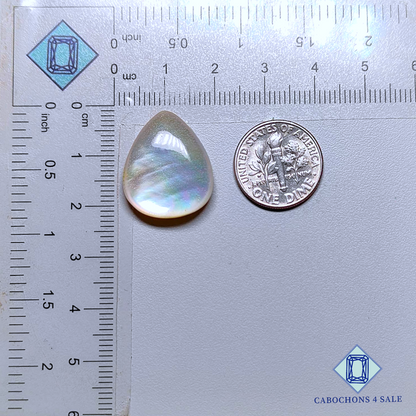 Mother of Pearl + Crystal Quartz Doublet Pear Doublets