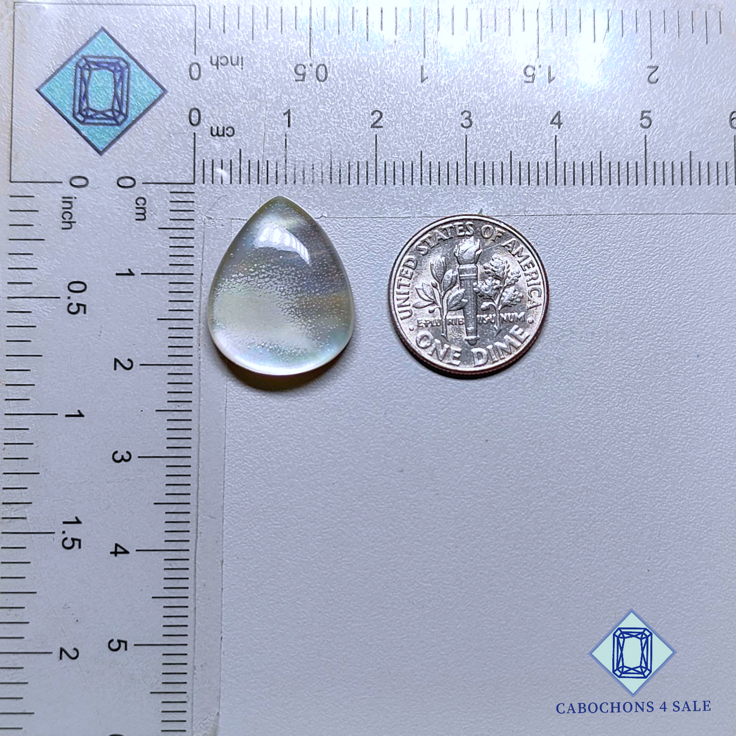 Mother of Pearl + Crystal Quartz Doublet Pear Doublets