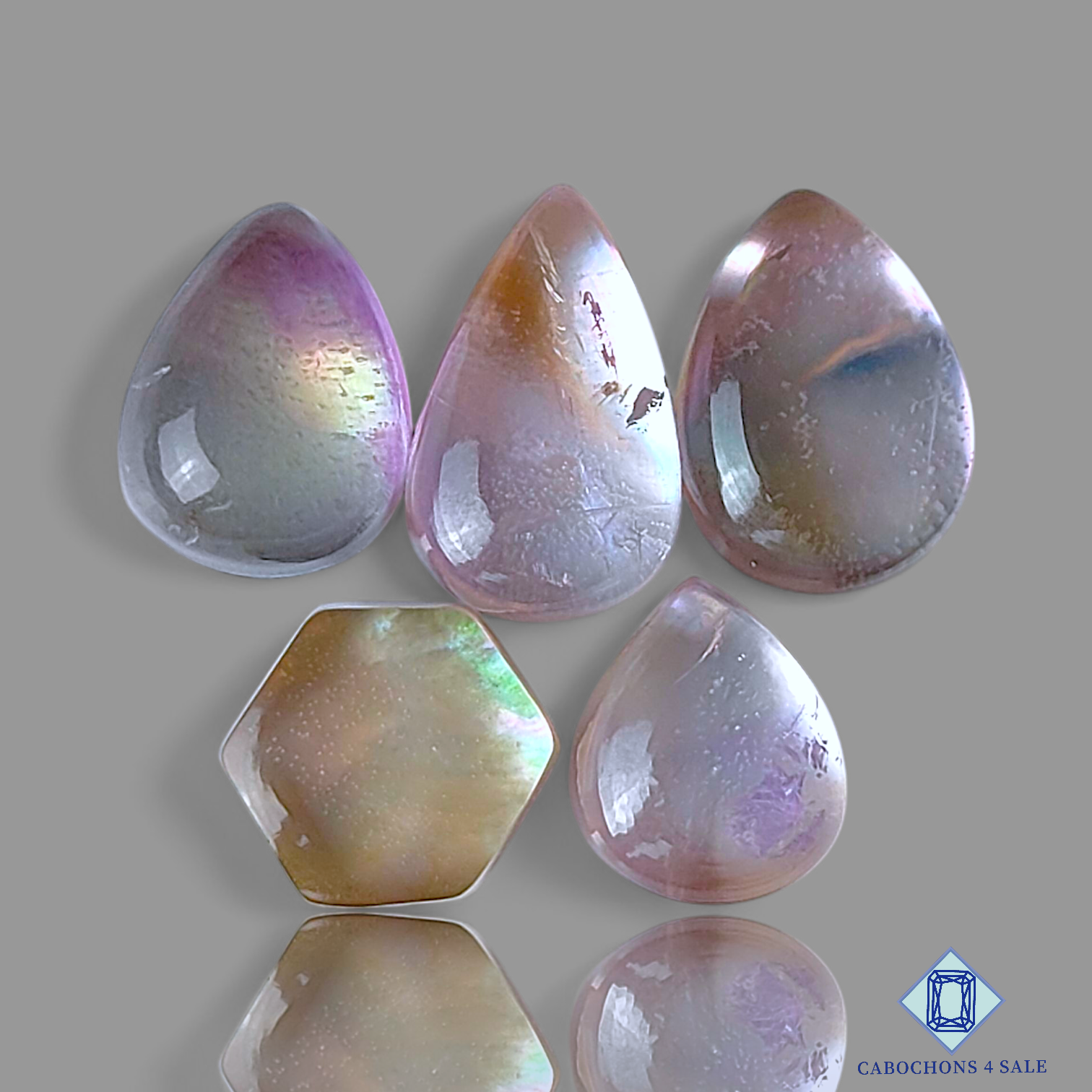 Mother of Pearl + Crystal Quartz Doublet