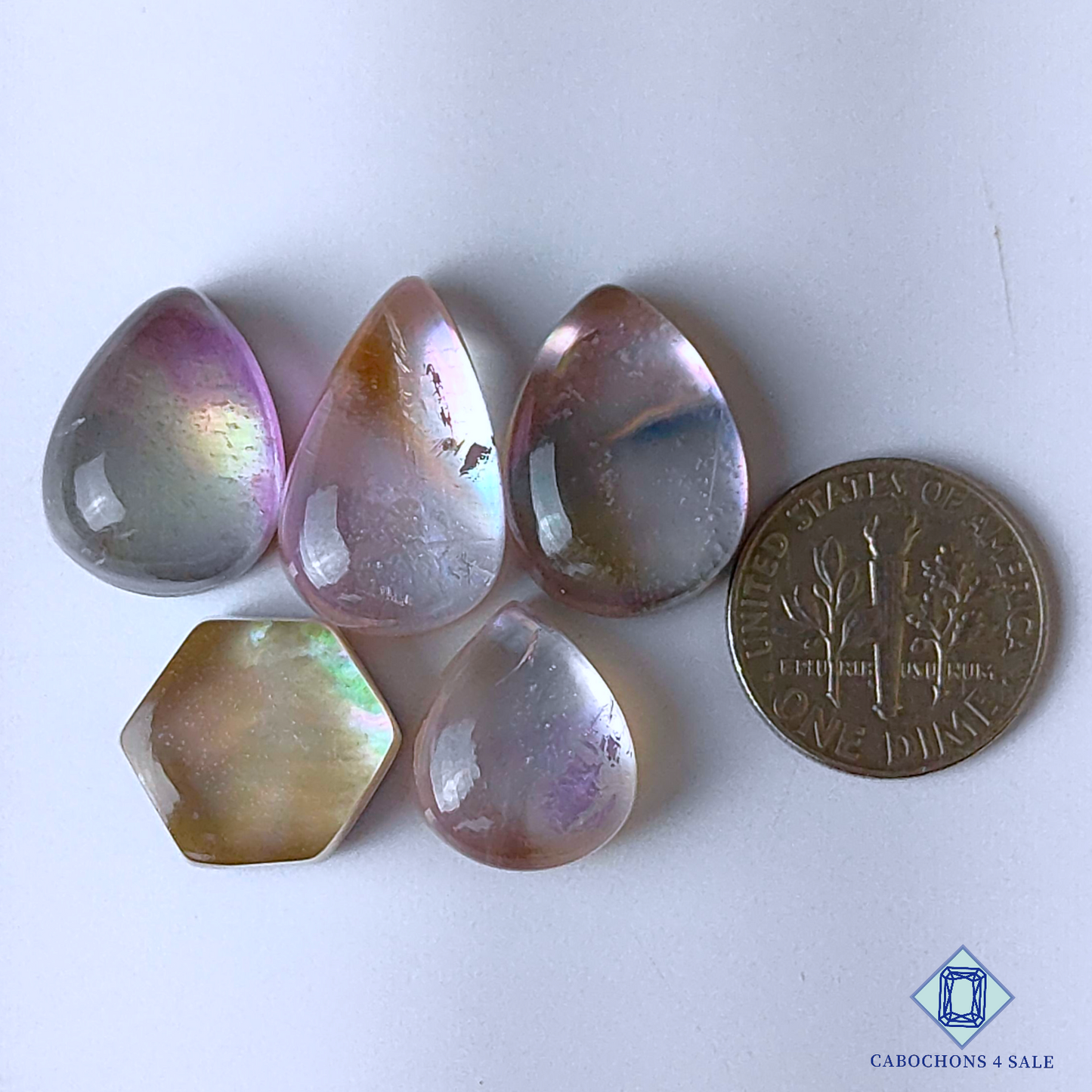 Mother of Pearl + Crystal Quartz Doublet