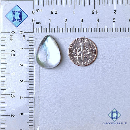 Dobletes de pera de piedra preciosa de cuarzo cristal y nácar de 20 x 15 x 7 mm disponibles para la venta