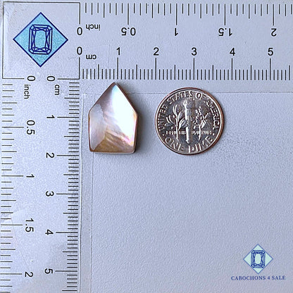Mother of Pearl + Crystal Quartz Doublet Gemstone  Pentagon Doublets 19*13*7mm available for sale