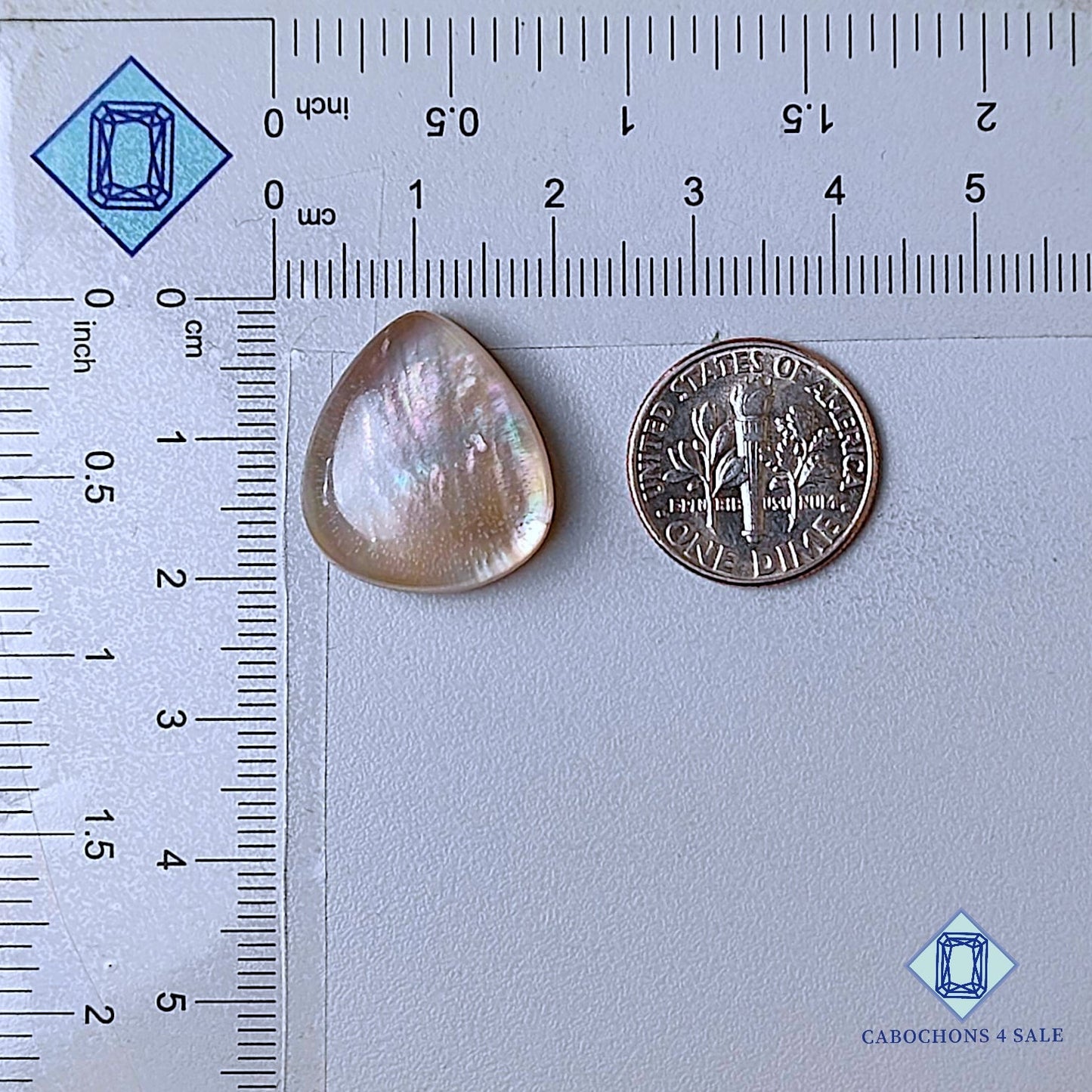 Mother of Pearl + Crystal Quartz Doublet Gemstone  Pear Doublets 20*18*7mm available for sale