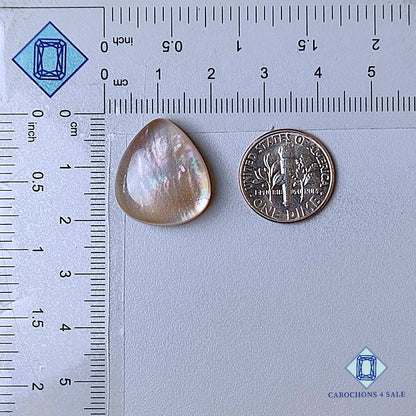 Mother of Pearl + Crystal Quartz Doublet Gemstone  Pear Doublets 20*18*7mm available for sale