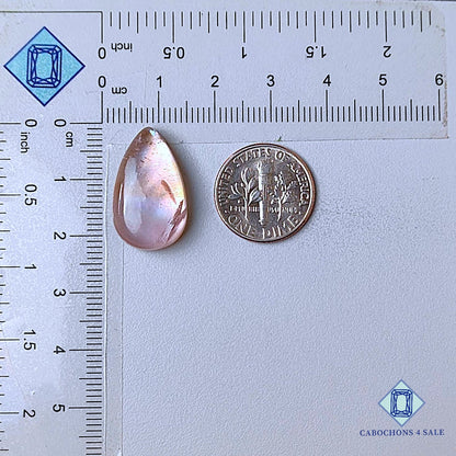 Mother of Pearl + Crystal Quartz Doublet Gemstone  Pear Doublets 22*13*6mm available for sale
